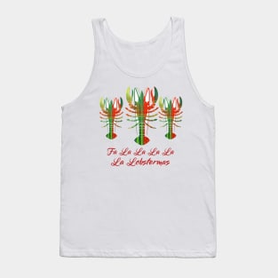 Funny Christmas Fa La La La La Lobsters Tank Top